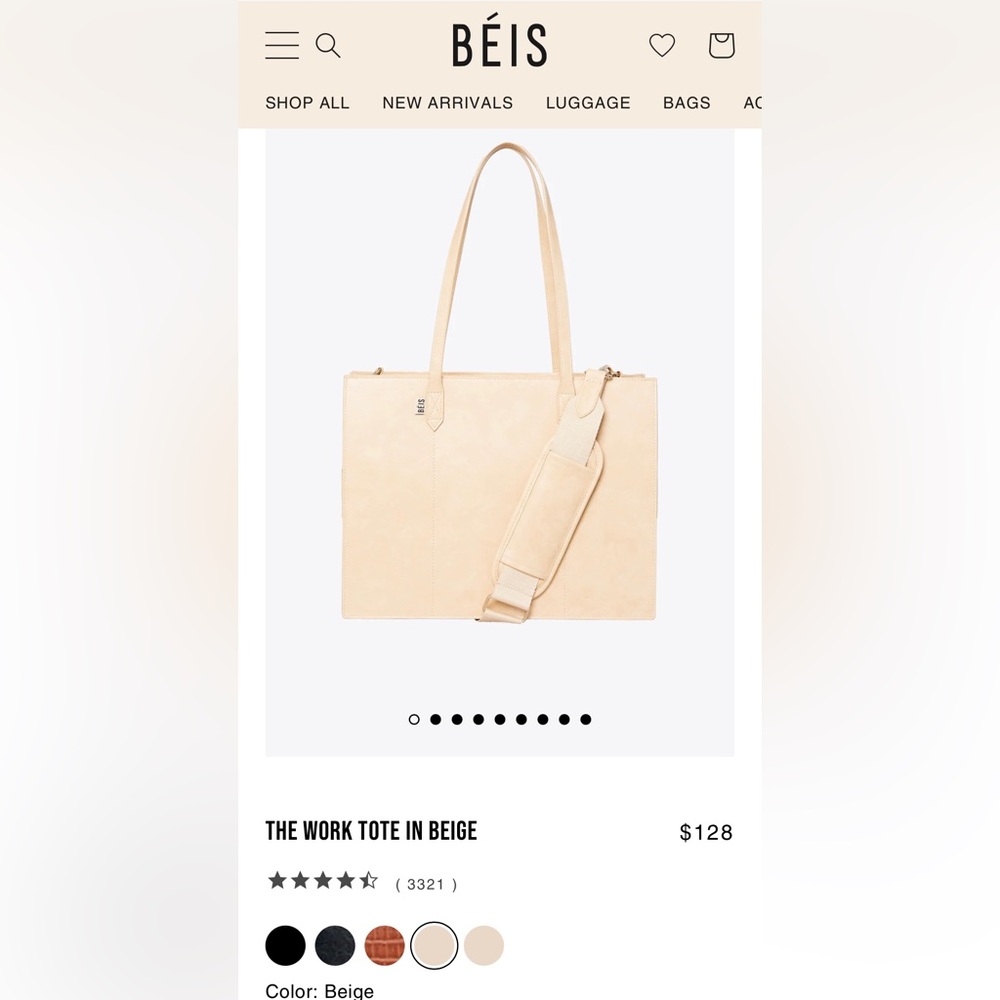 BEIS - THE WORK TOTE IN BEIGE